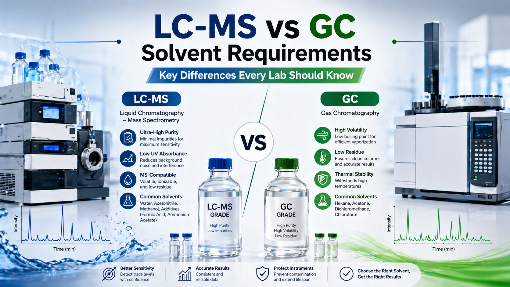 Important LC-MS vs GC Solvent Requirements: Key Differences Every Lab Should Know